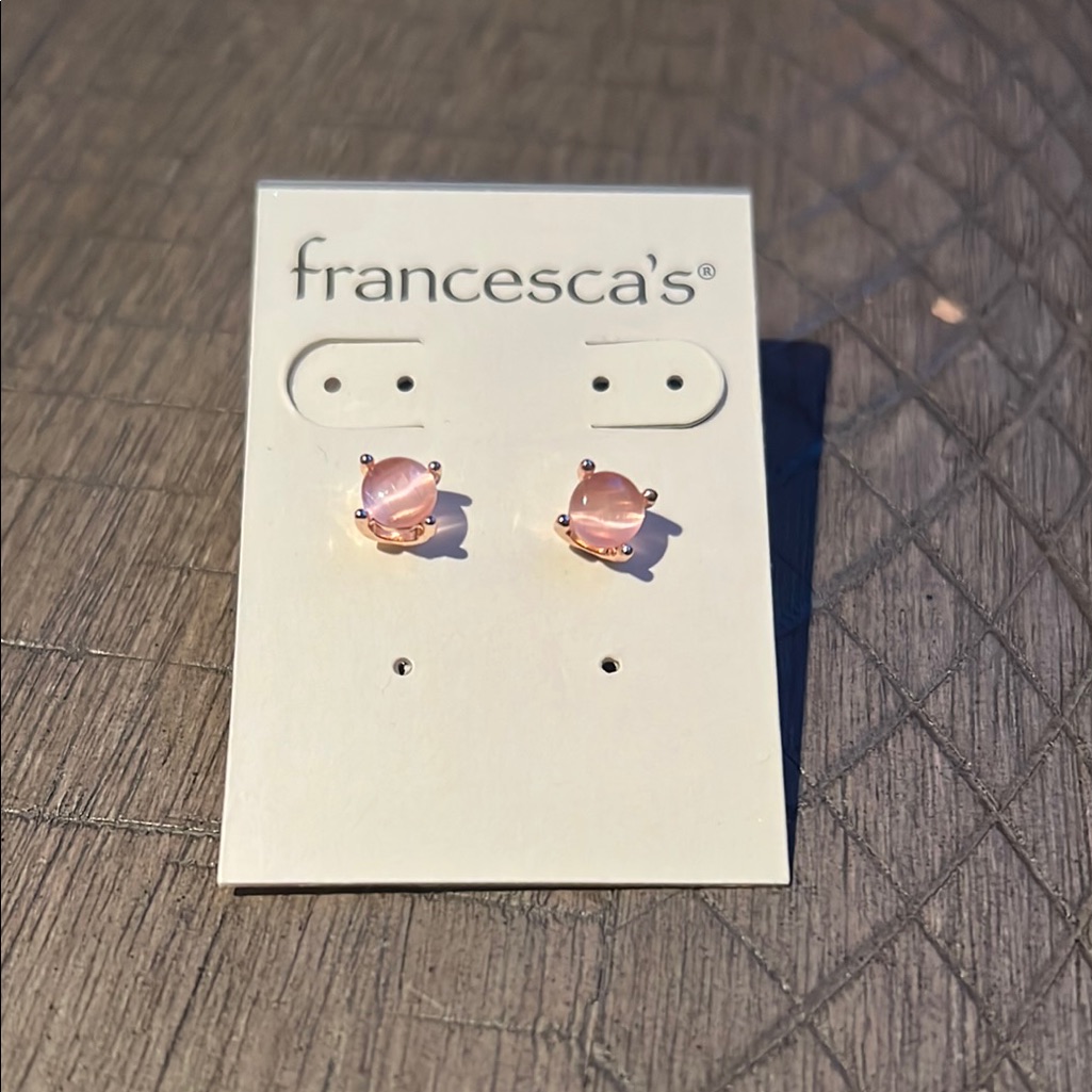 Francescas Pink Floral Stud Earrings 11$